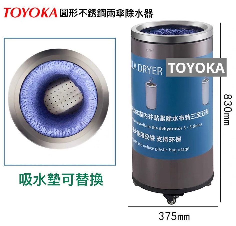 TOYOKA 圓型不銹鋼雨傘除水器
