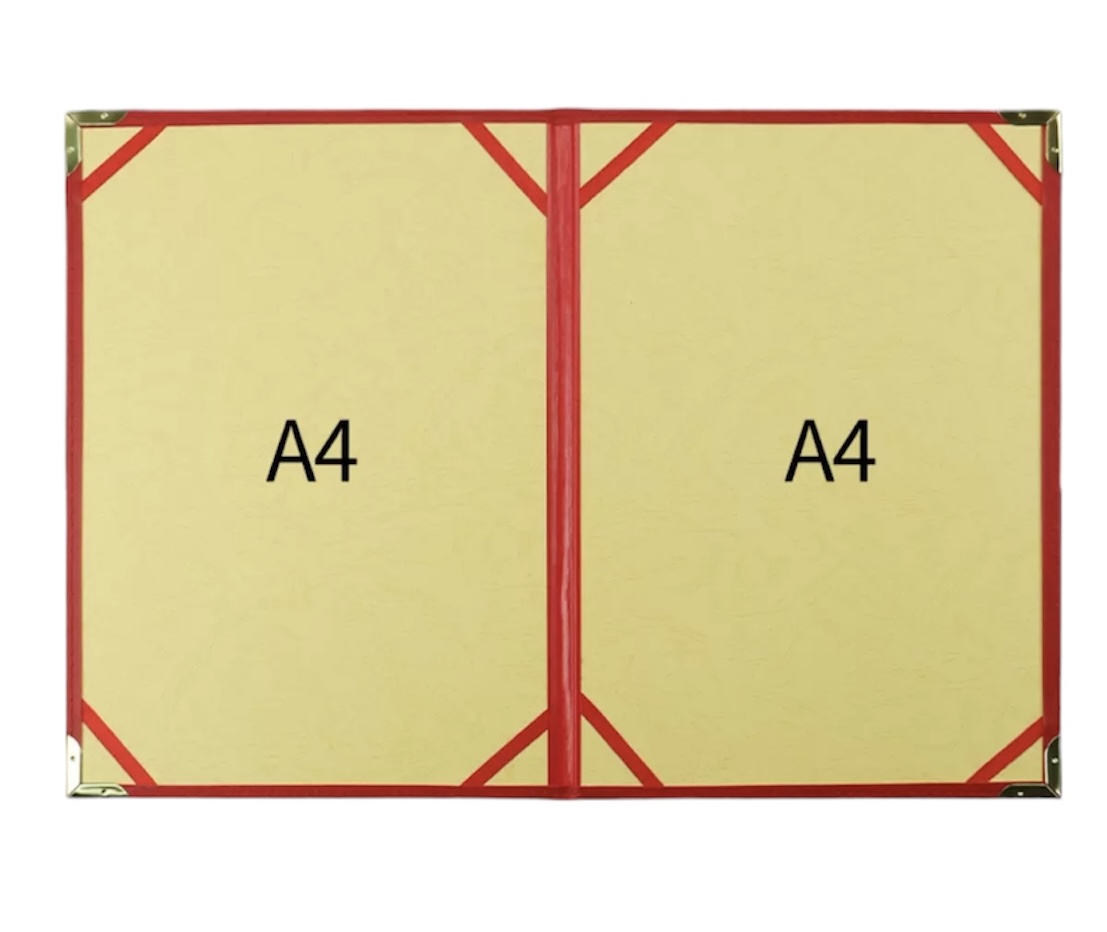C02 - A4 合約簿 / 證書套 / 獎狀套 (PU-金角雙面) 加厚PU (滿$300免費送貨)