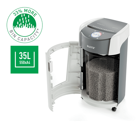 Leitz IQ OptiMax Office Micro Cut Paper Shredder Security P5 35L (83601000)