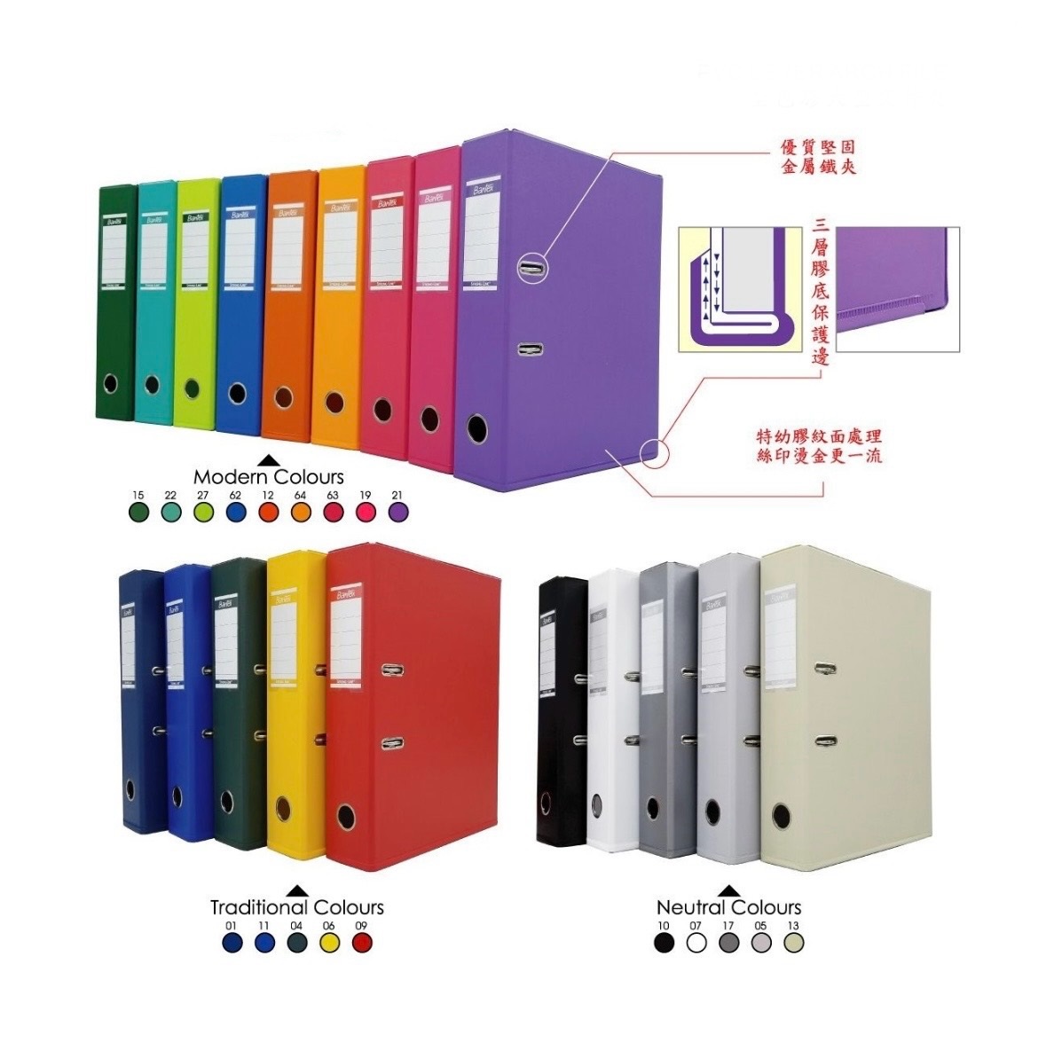 Bantex #1465 F4 3" PVC 膠面大快勞
