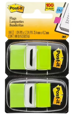 3M 報事貼 680-BG2 螢光綠色旗仔 孖裝
