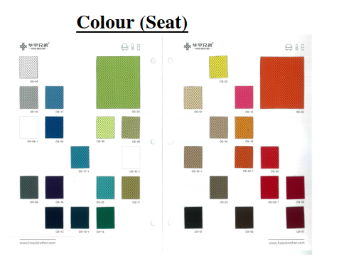 "XC" Mesh chair with adj. armrest, upholstery with fabric. (網背、布座位)