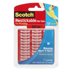 3M Scotch® R103 可再貼透明膠貼(1/2" x 1/2") 72片裝