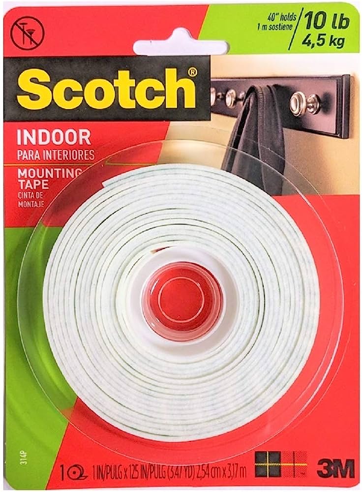 3M 思高®雙面海綿膠貼314P, 1" x 125"