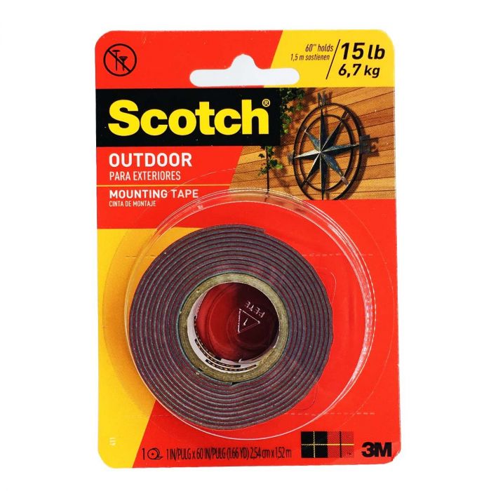 3M 思高® 戶外用強力雙面膠帶411MED, 1" x 175", 灰色