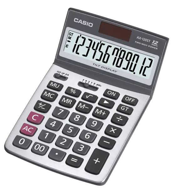 CASIO AX-120ST 計數機 (12位) (可調教螢幕角度)